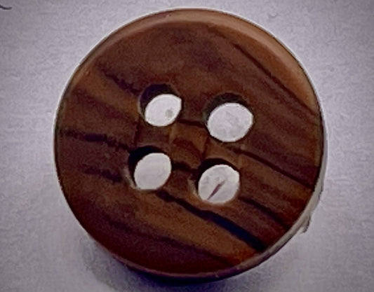 V3070  Brown wooden button - venusfashionslondon